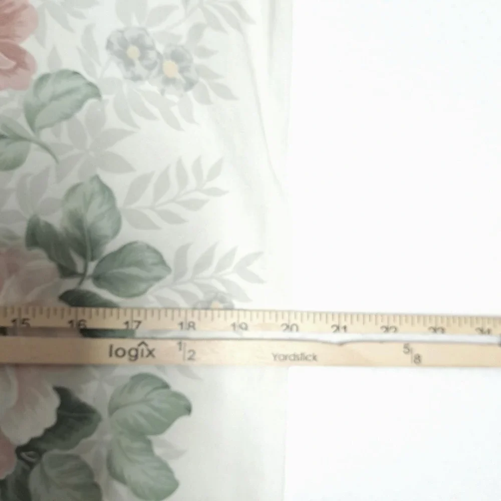 Vintage King Pillowcase White Pink Floral Ruffle Eyelet Lace Cottagecore Trim